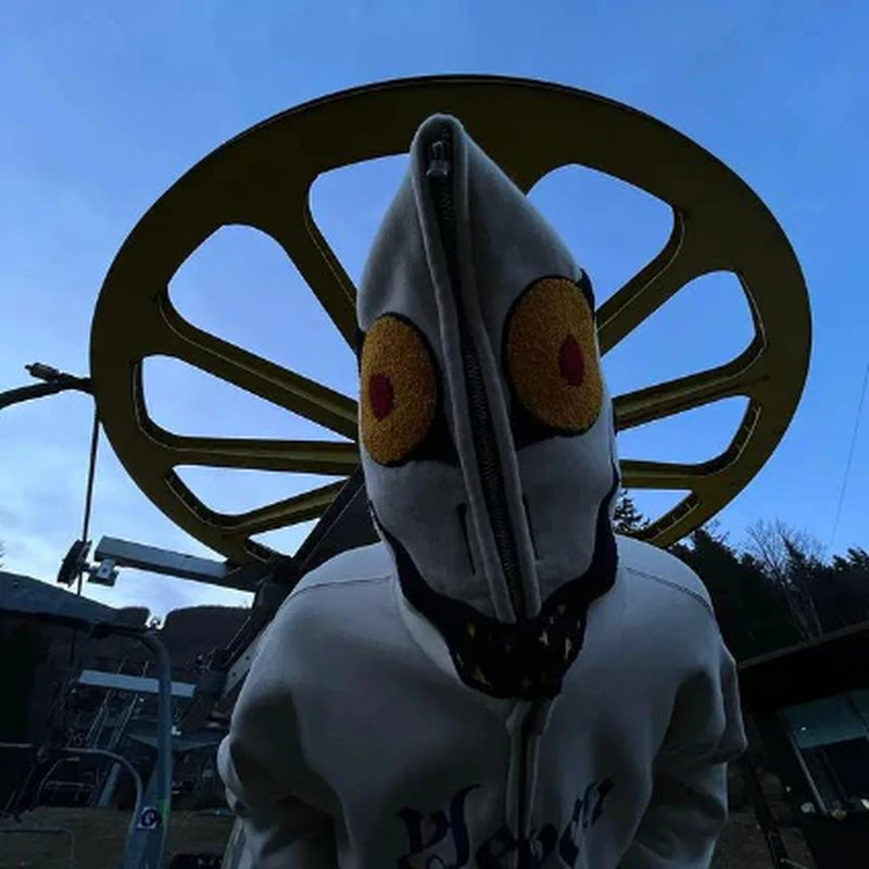 ZSIIBO Y2K European and American Cross-Border Ins Gothic Style Autumn Smiley Face Letter Print Casual Street Zipper Hoodie - New Collection 2023