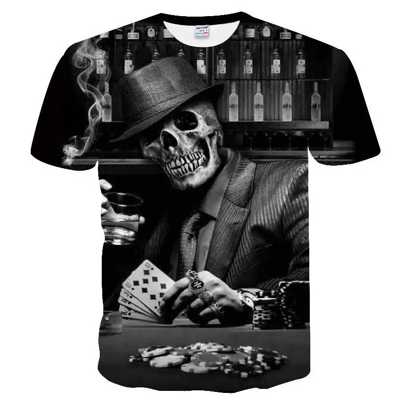 Summer Skull And Beauty Pattern Quick-Dry Men's T-shirt (Multiple Patterns)