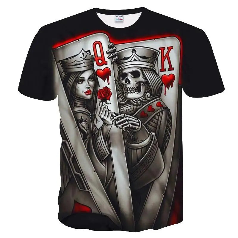 Summer Skull And Beauty Pattern Quick-Dry Men's T-shirt (Multiple Patterns)